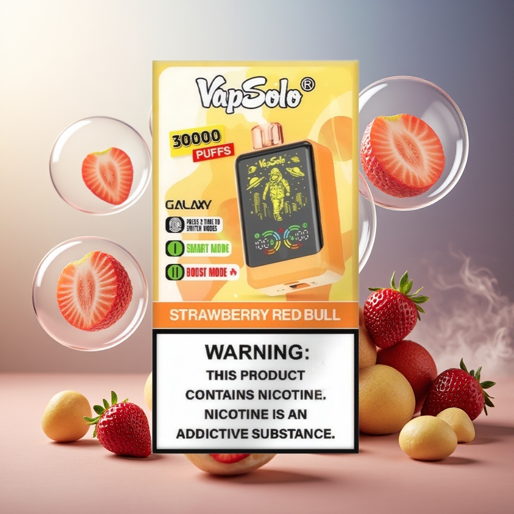 Partihandel Sverige VapSolo GALAXY 30000 Puffs 850Mah Jordgubb Red Bull