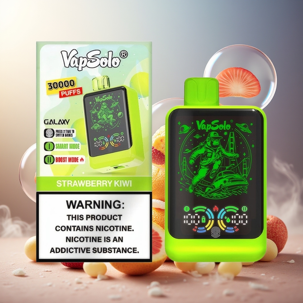 Partihandel Sverige VapSolo GALAXY 30000 Puffs 850Mah Typ-C Jordgubb Kiwi