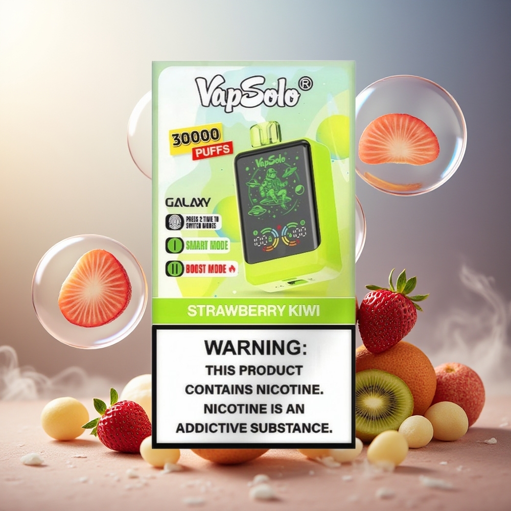 Partihandel Sverige VapSolo GALAXY 30000 Puffs 850Mah Typ-C Jordgubb Kiwi