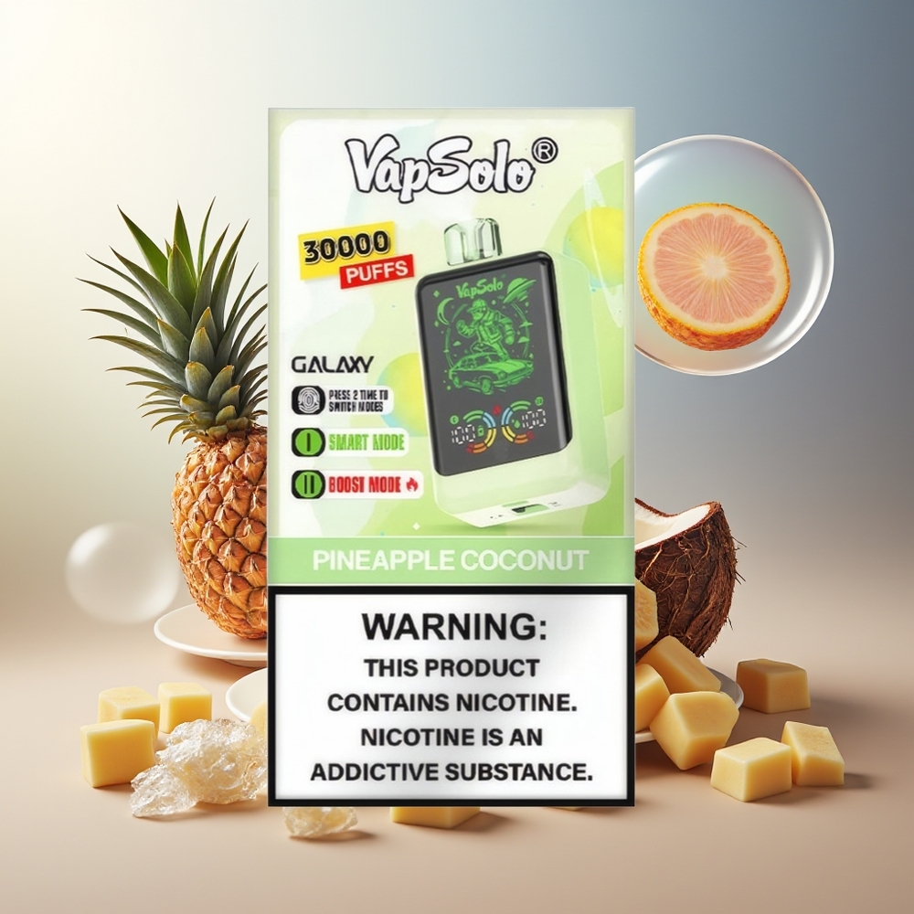 Partihandel Sverige VapSolo GALAXY 30000 Puffs Engångsvape Ananas Kokos 40ml 850mAh Type-C