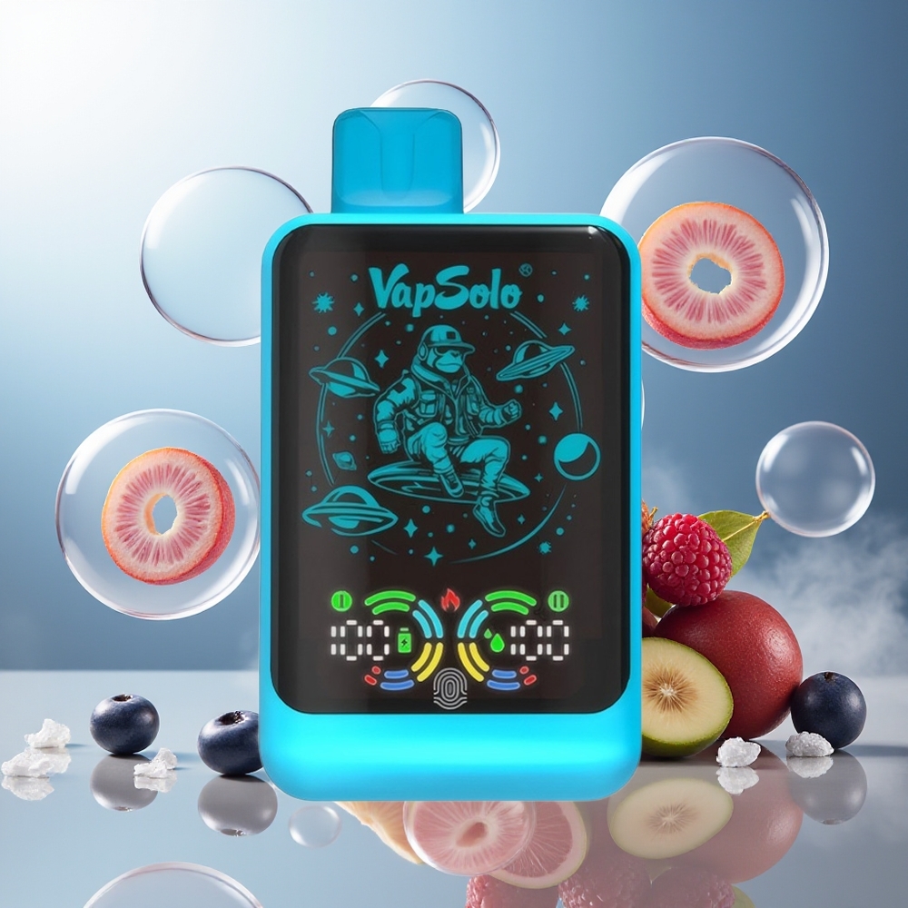 Partihandel Sverige VapSolo GALAXY 30000 Puffs Engångsvape Blå Hallon 40ml 850mAh Typ-C
