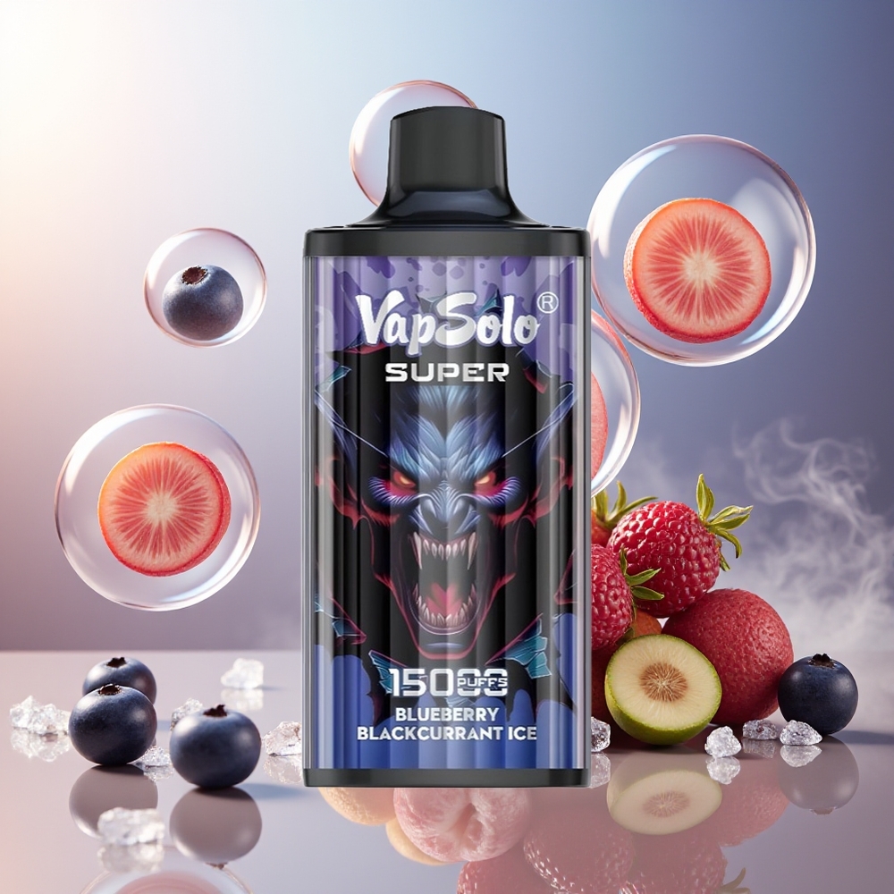 Partihandel Sverige VapSolo Super 15000 Puffs 40ml Blåbär Svartvinbär Is