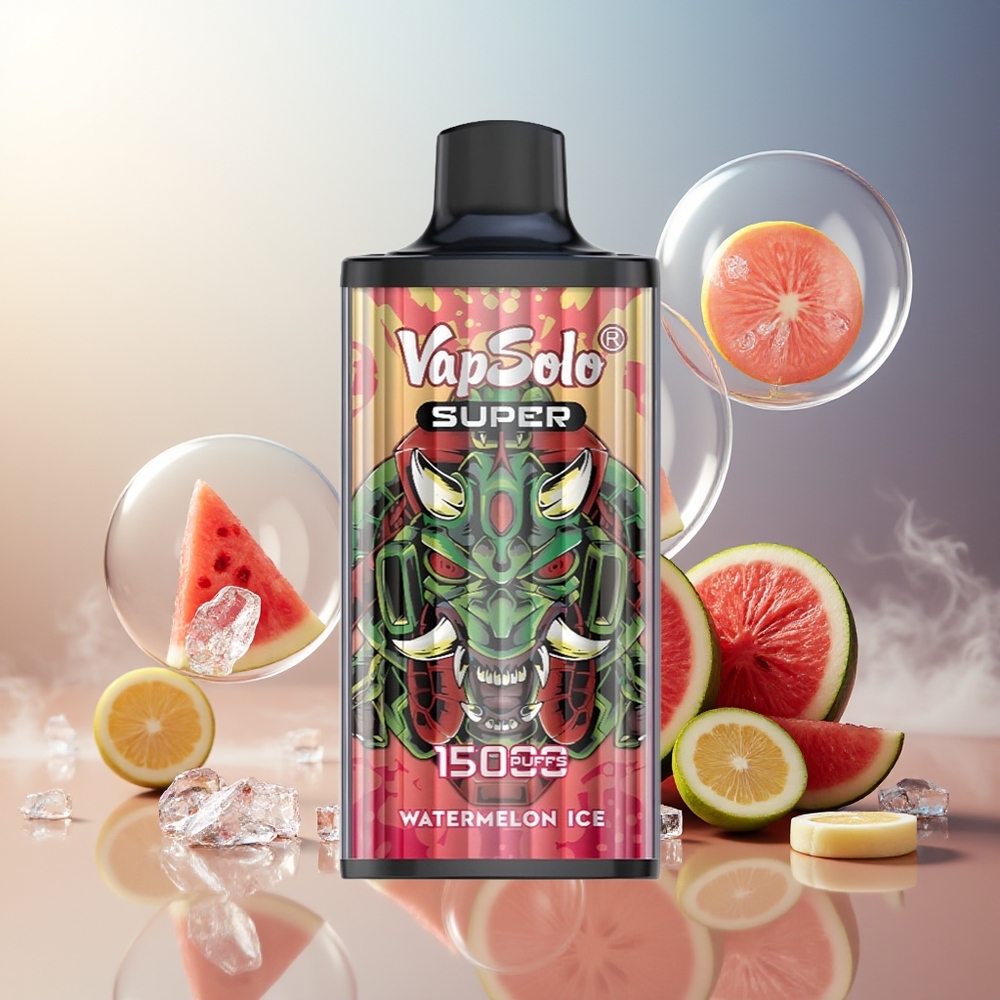 Partihandel Sverige VapSolo Super 15000 Puffs 40ml Vattenmelon Is Type-C 850mAh