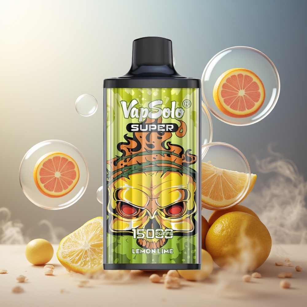 Partihandel Sverige VapSolo Super 15000 Puffs Engångs Vape Citron Lime 40ml 850mAh Type-C