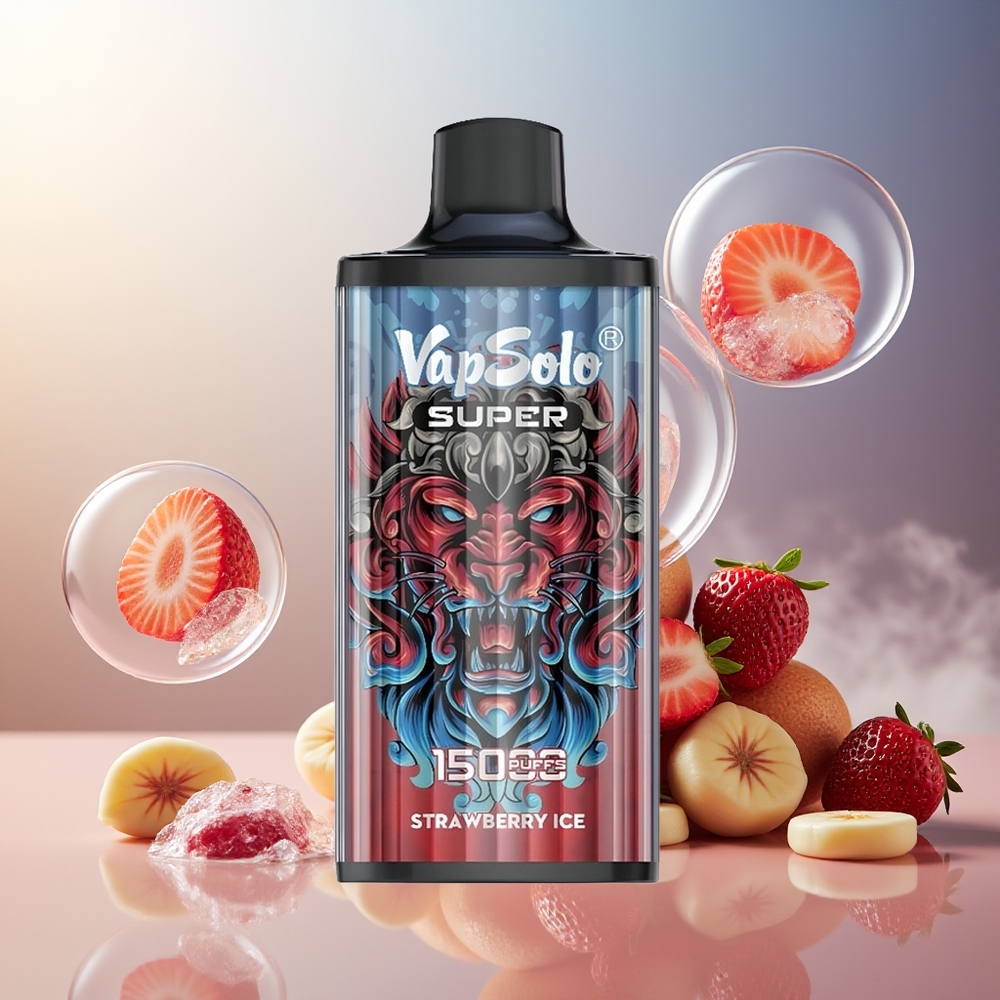 Partihandel Sverige VapSolo Super 15000 Puffs Jordgubb Is 40ml 850mAh Type-C