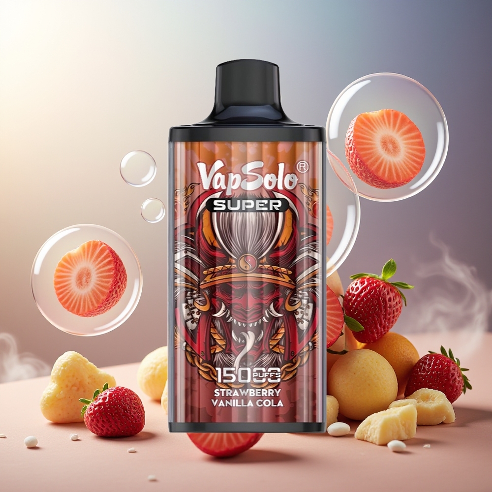 Partihandel Sverige VapSolo Super 15000 Puffs Jordgubb Vanilj Cola 850mah Mesh Coil