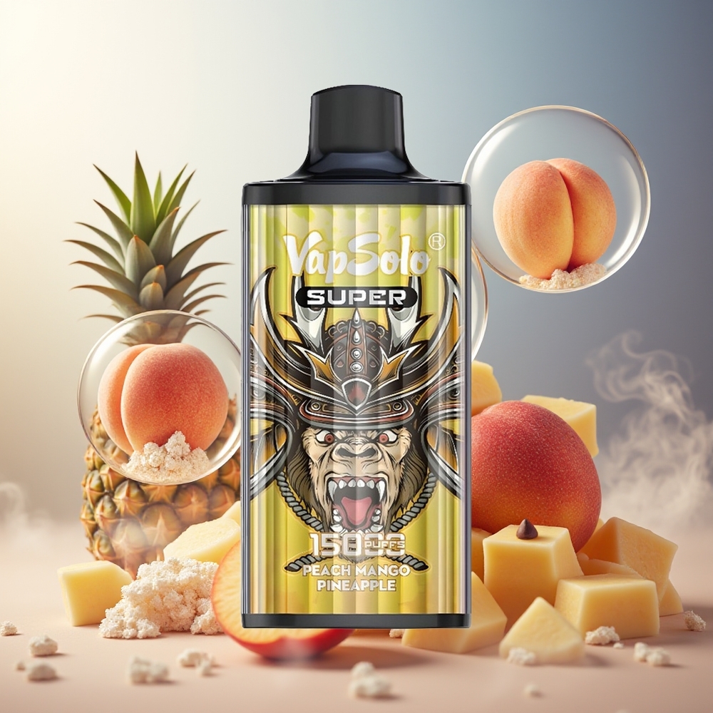Partihandel Sverige VapSolo Super 15000 Puffs Persika Mango Ananas 40ml 850mah Type-C