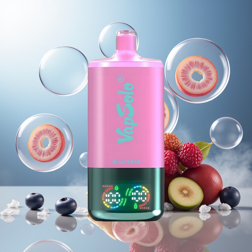 Partihandel Sverige VapSolo Tripe 30000 Puffs 40ml Blå Hallon Typ-C 3 Tankar