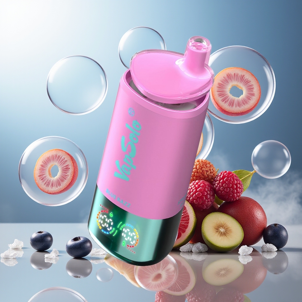 Partihandel Sverige VapSolo Tripe 30000 Puffs 40ml Blå Hallon Typ-C 3 Tankar