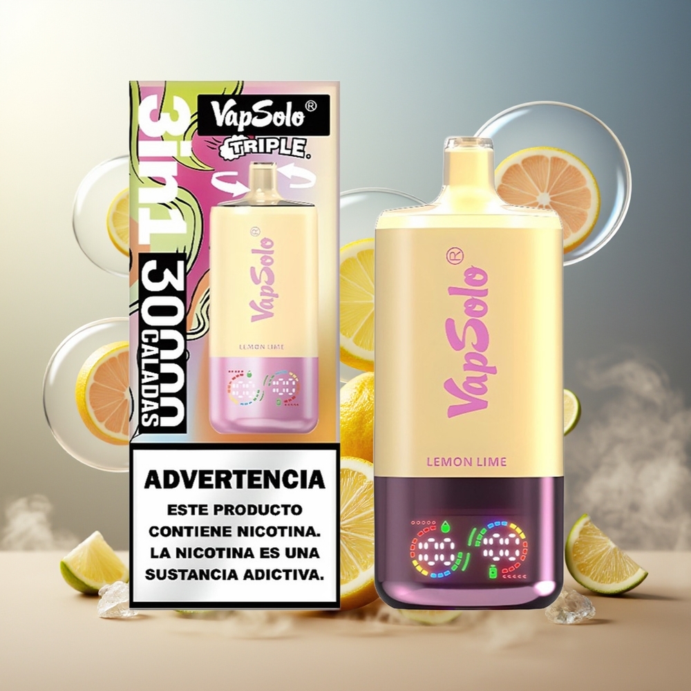 Partihandel Sverige VapSolo Tripe 30000 Puffs 40ml Citron Lime Typ-C