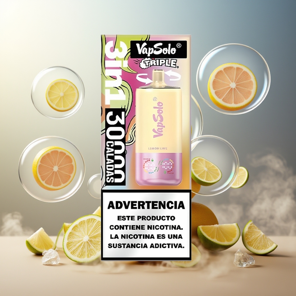 Partihandel Sverige VapSolo Tripe 30000 Puffs 40ml Citron Lime Typ-C