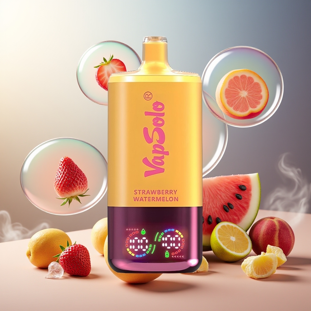 Partihandel Sverige VapSolo Tripe 30000 Puffs 40ml Jordgubb Vattenmelon & Citron Persika Typ-C