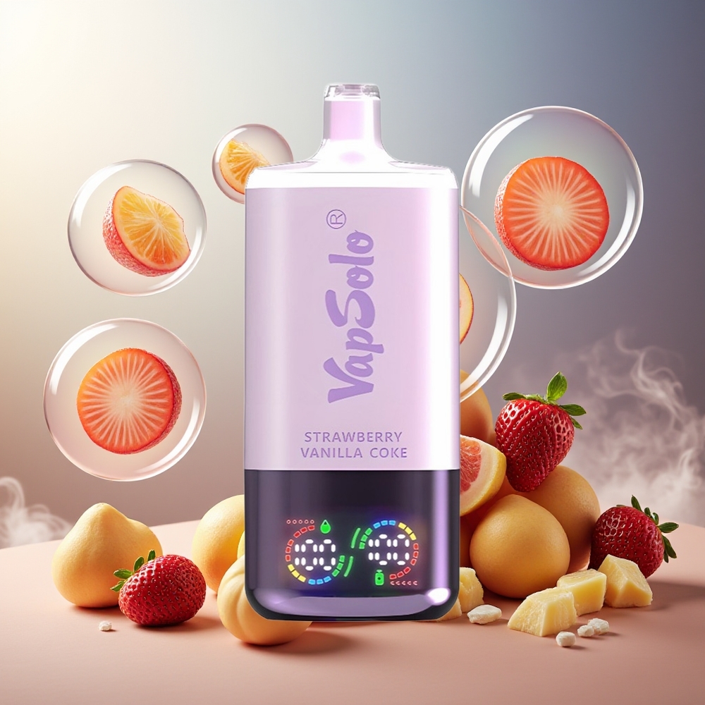 Partihandel Sverige VapSolo Tripe 30000 Puffs Jordgubb Vanilj Cola 40ml Type-C 3 Tankar