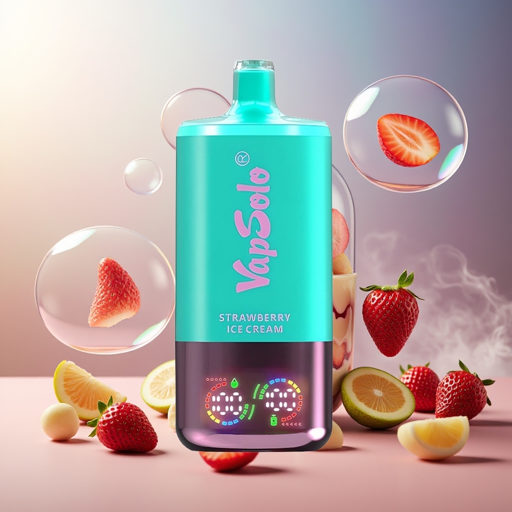 Partihandel Sverige VapSolo Tripe 30000 Puffs Jordgubbglass 40ml Typ-C 3 Tankar