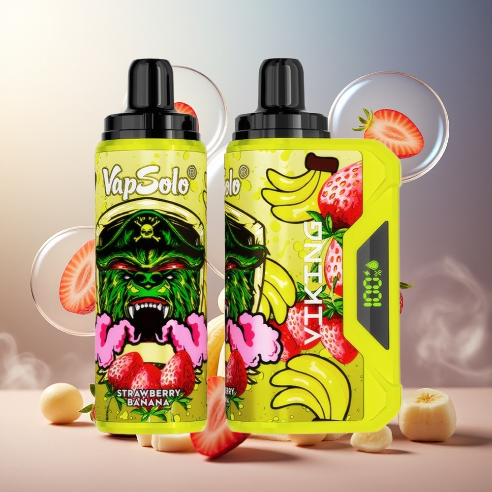 Partihandel Sverige VapSolo VIKING 12000 Puffs 22ml Jordgubb Banan Type-C LED
