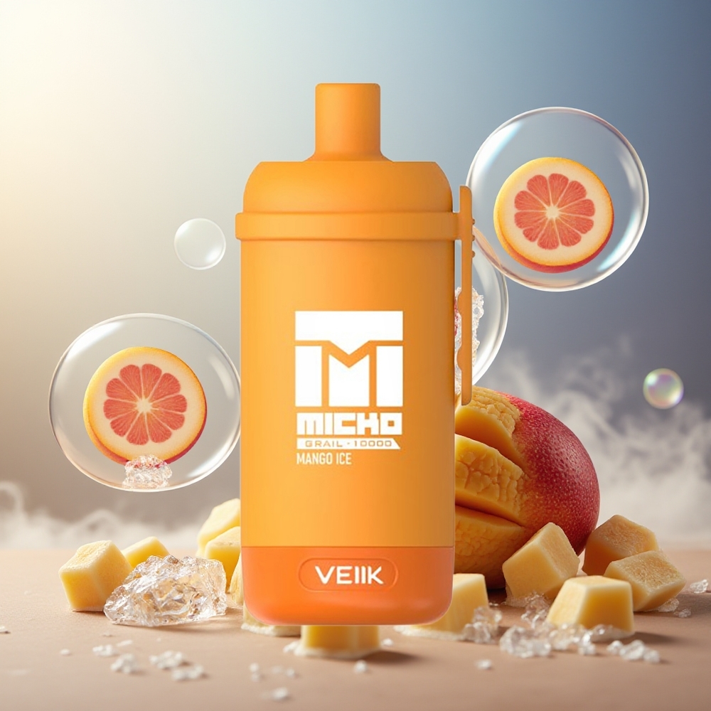 Partihandel Sverige VEIIK MICKO GRAIL 10000 Puffs Engångsvape Mango Is 1.0ohm Mesh 600mAh