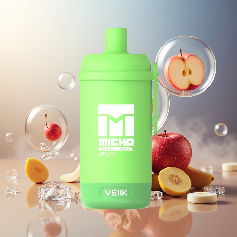 Partihandel Sverige VEIIK MICKO GRAIL 10000 Puffs Engångsvape Äpple Is 1.0ohm Mesh 600mAh