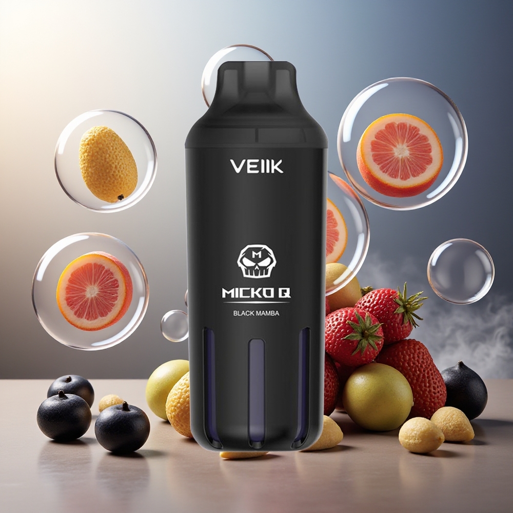 Partihandel Sverige VEIIK MICKO Q 5500 Puffs 15ml Svart Mamba 1.0ohm 1300mAh
