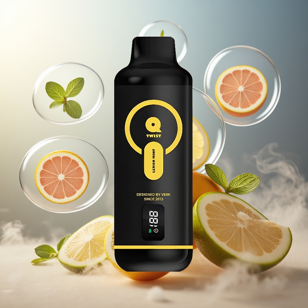 Partihandel Sverige VEIIK MICKO Q TWIST 12000 ETS Citronmynta Salt Nic 50mg/ml MTL