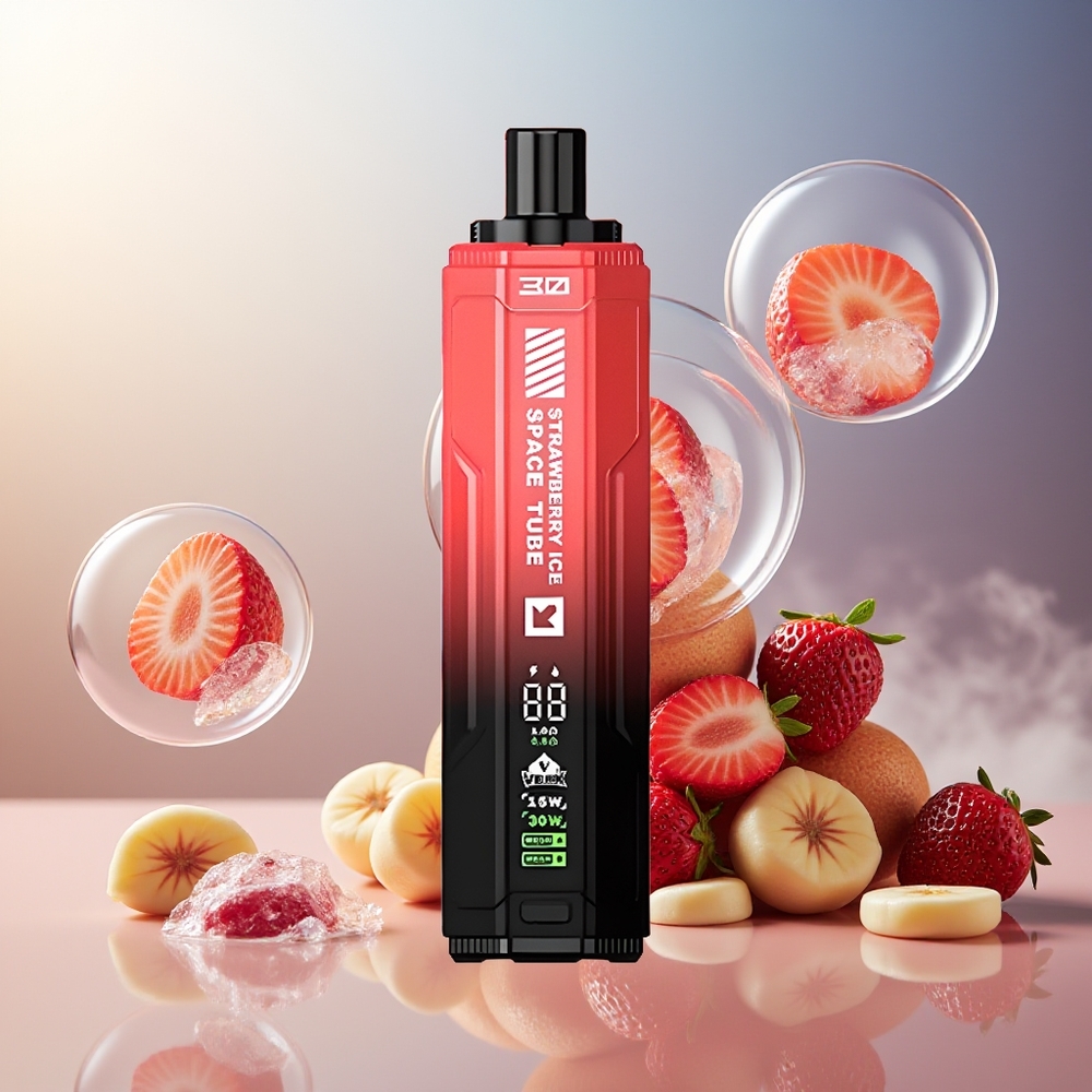 Partihandel Sverige VEIIK SPACE TUBE 20000 Puffs Engångs-vape Jordgubb-is 22ml 850mAh Typ-C Skärm
