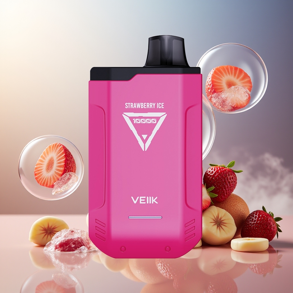 Partihandel Sverige VEIIK X SPACE 10000 Puffs Engångs Vape Jordgubb Is 18ML USB-C