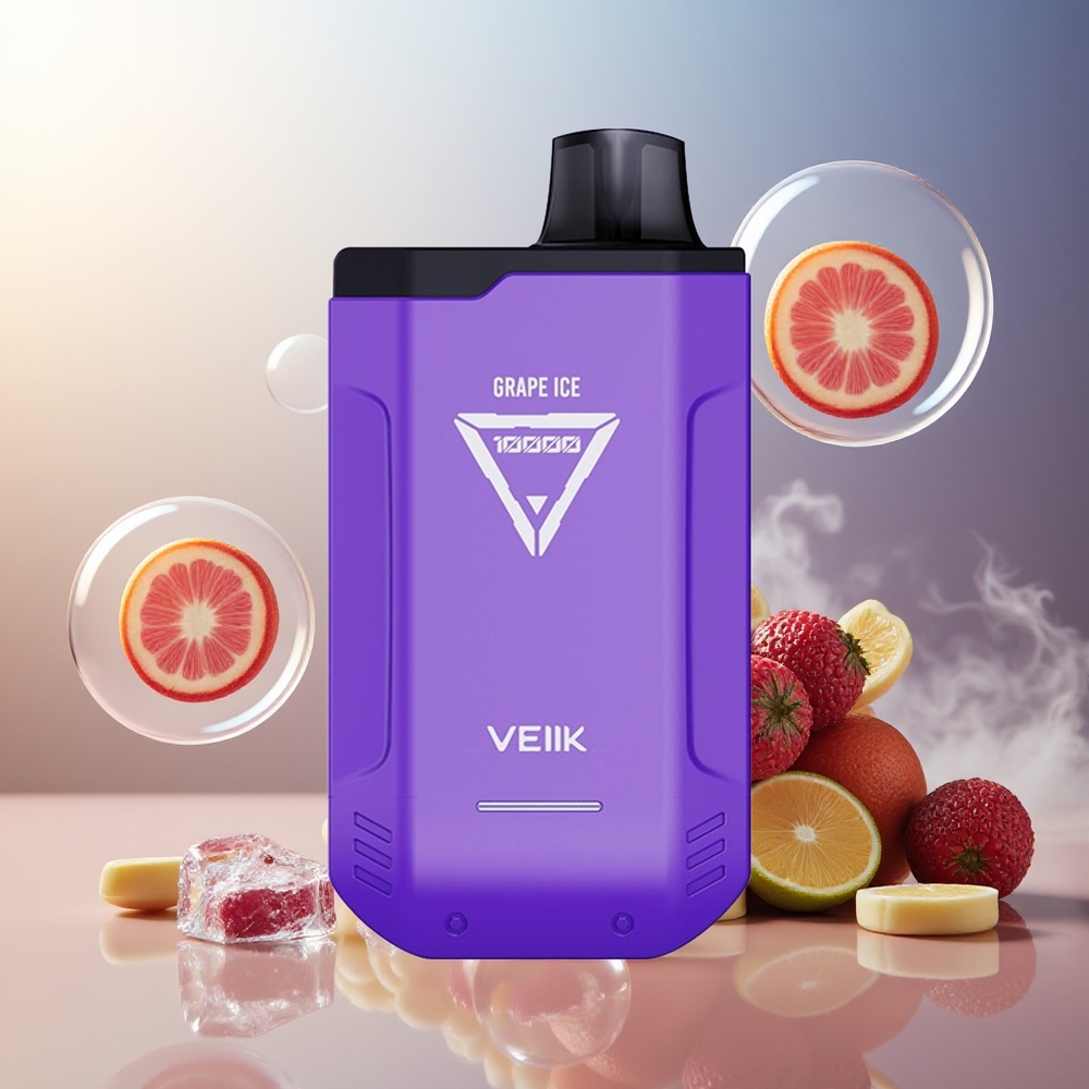 Partihandel Sverige VEIIK X SPACE 10000 Puffs Engångs Vape Vindruvor Is 18ML USB-C 10W-16W