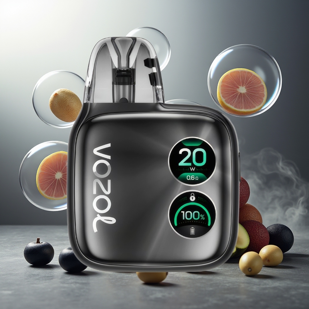 Partihandel Sverige VOZOL ACE Pro Engångs 2 Munstycken 1.47'' Skärm 1400mAh Obsidiangrå