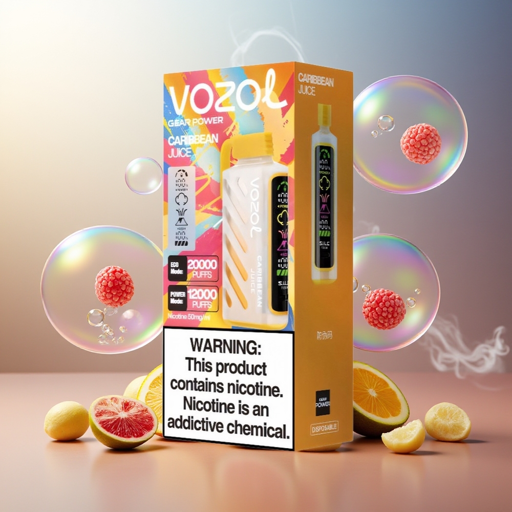 Partihandel Sverige VOZOL Gear Power 20000 Puffs Caribbean Juice Dual Mesh Coil 20mL