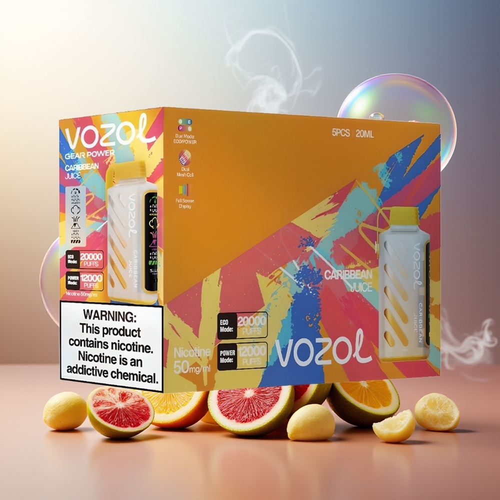 Partihandel Sverige VOZOL Gear Power 20000 Puffs Caribbean Juice Dual Mesh Coil 20mL