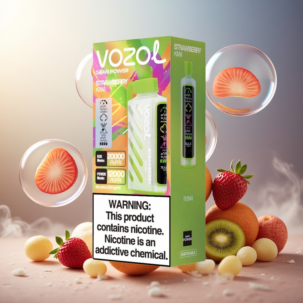 Partihandel Sverige VOZOL Gear Power 20000 Puffs Dual Mesh Jordgubb Kiwi