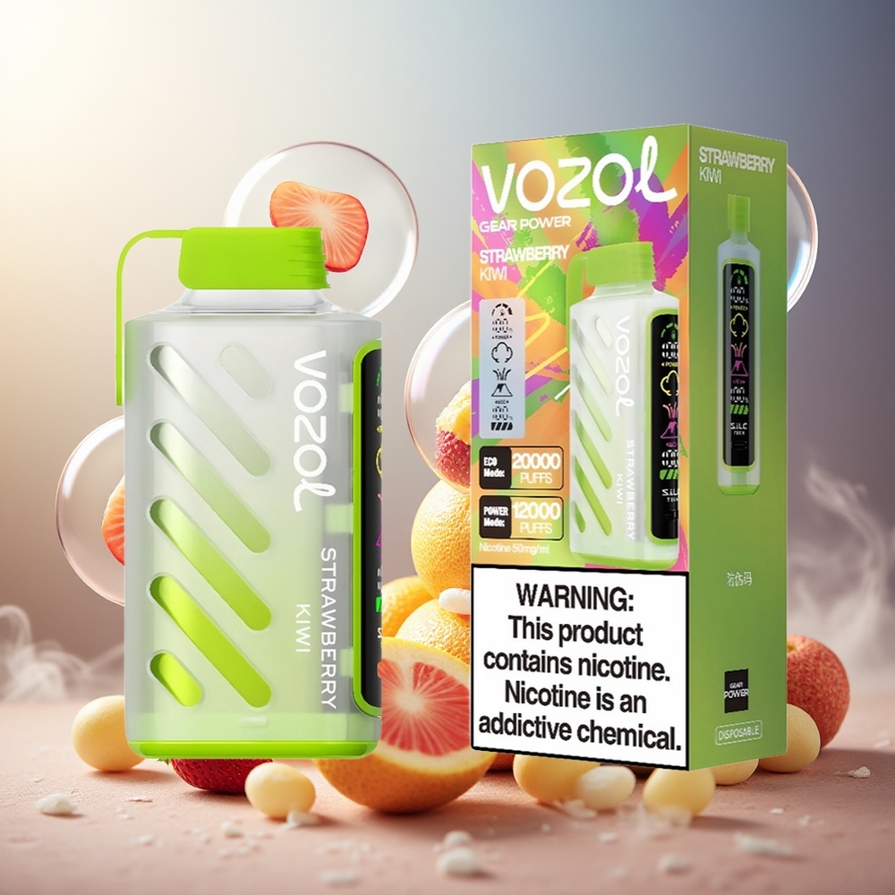 Partihandel Sverige VOZOL Gear Power 20000 Puffs Dual Mesh Jordgubb Kiwi