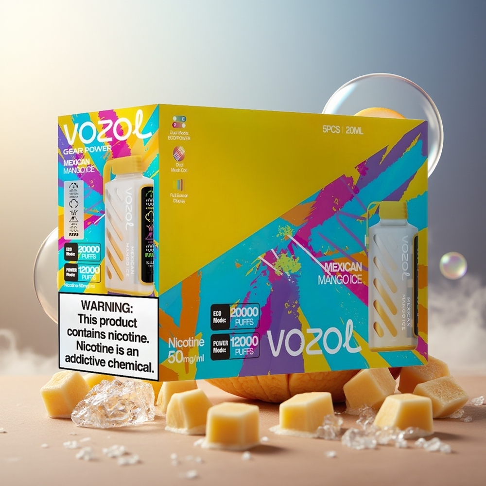 Partihandel Sverige VOZOL Gear Power 20000 Puffs Mexikansk Mango Is Dual Mesh Coil 20mL