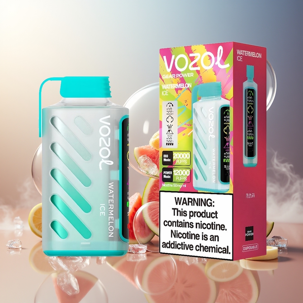 Partihandel Sverige VOZOL Gear Power 20000 Puffs Vattenmelon Is Dual Mesh Coil 20mL