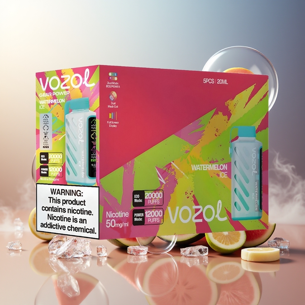 Partihandel Sverige VOZOL Gear Power 20000 Puffs Vattenmelon Is Dual Mesh Coil 20mL