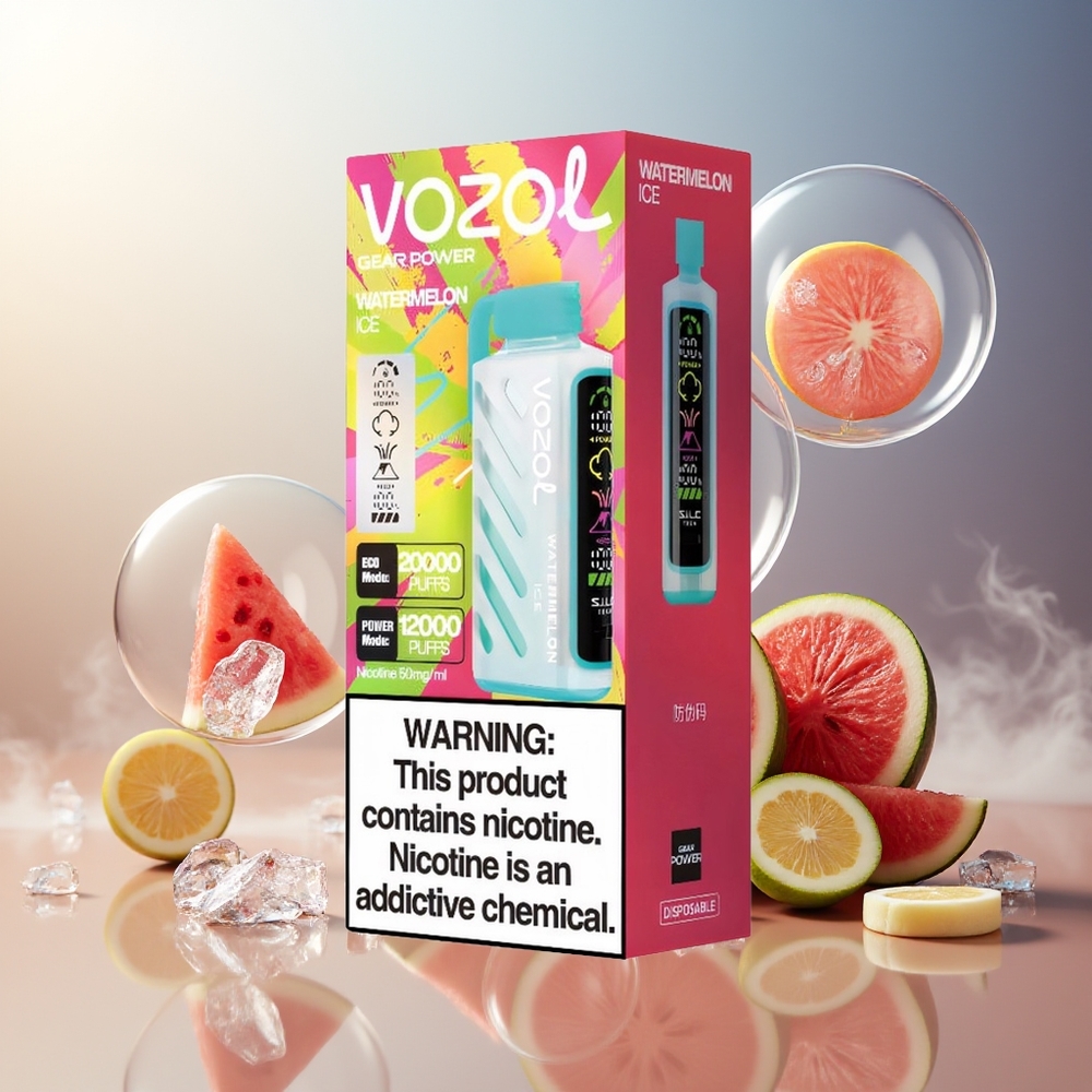 Partihandel Sverige VOZOL Gear Power 20000 Puffs Vattenmelon Is Dual Mesh Coil 20mL