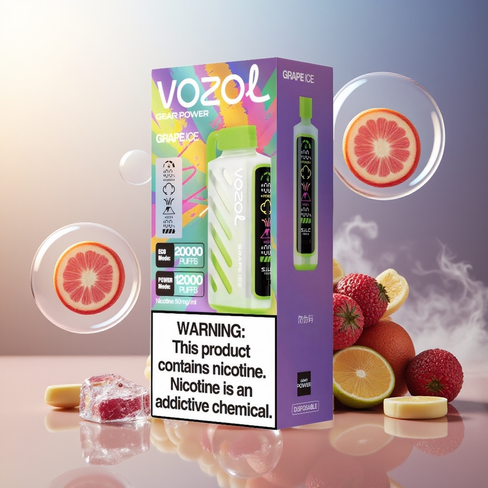 Partihandel Sverige VOZOL Gear Power 20000 Puffs Vinis Is Full Screen Display Dual Mesh Coil