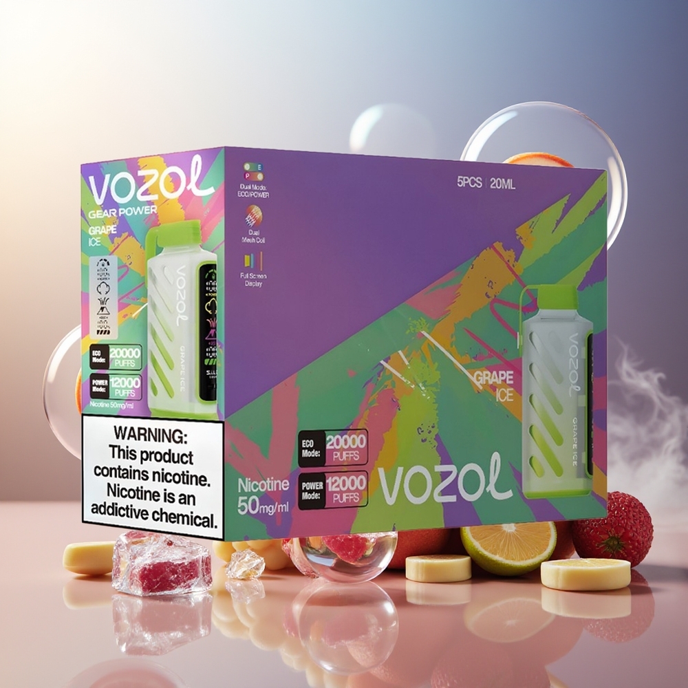 Partihandel Sverige VOZOL Gear Power 20000 Puffs Vinis Is Full Screen Display Dual Mesh Coil