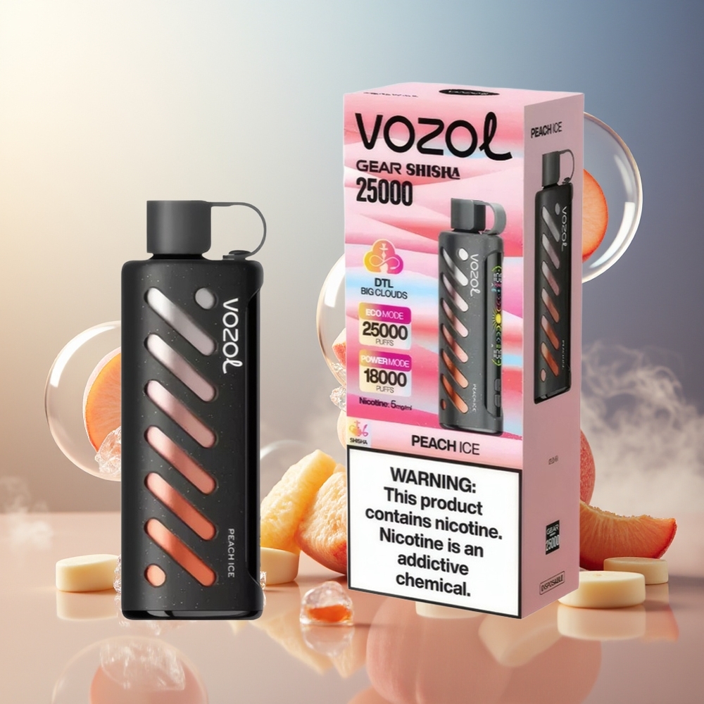 Partihandel Sverige VOZOL Gear Shisha 25000 Puffar Dual Mesh Persika Is