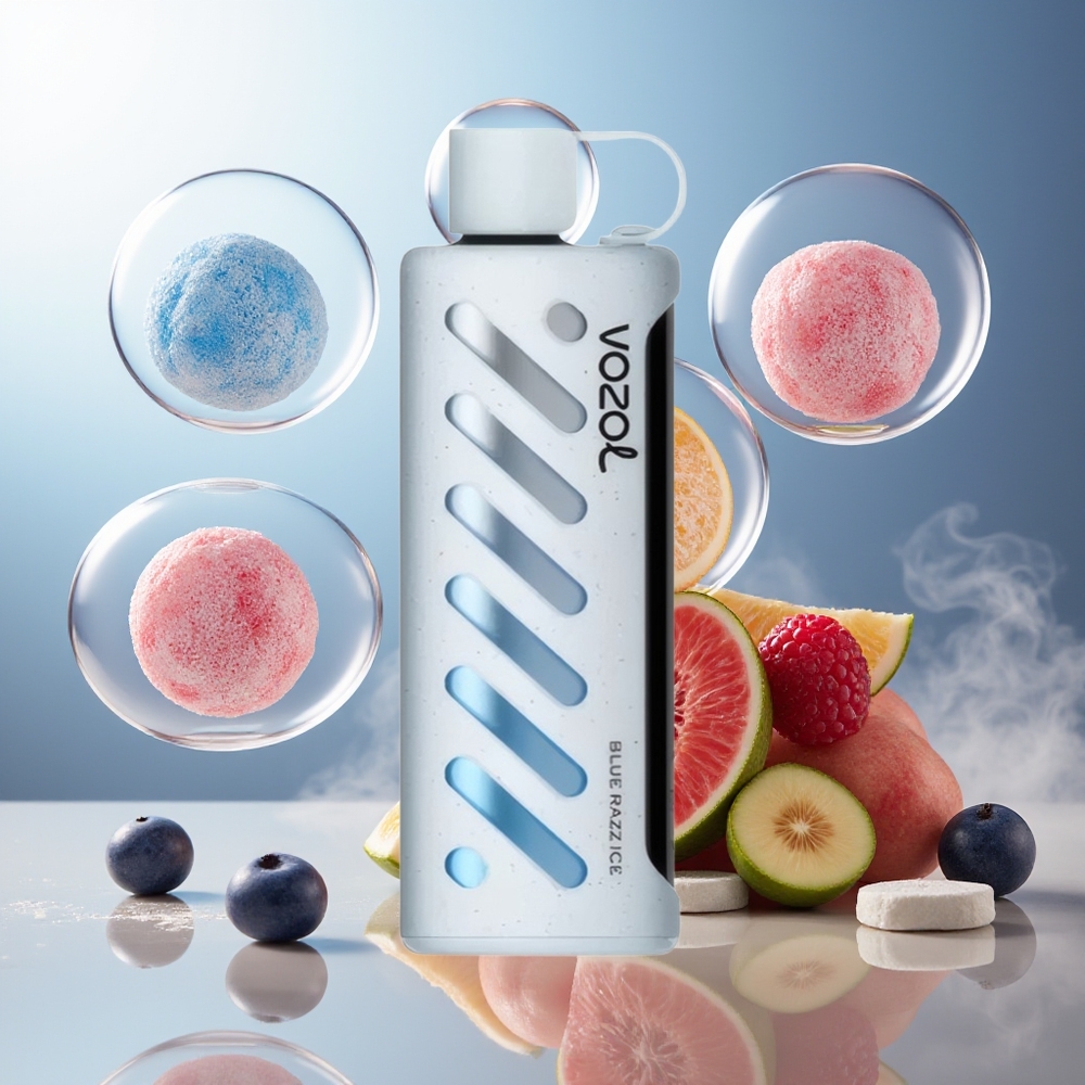 Partihandel Sverige VOZOL Gear Shisha 25000 Puffs Dual Mesh Blå Hallon Is