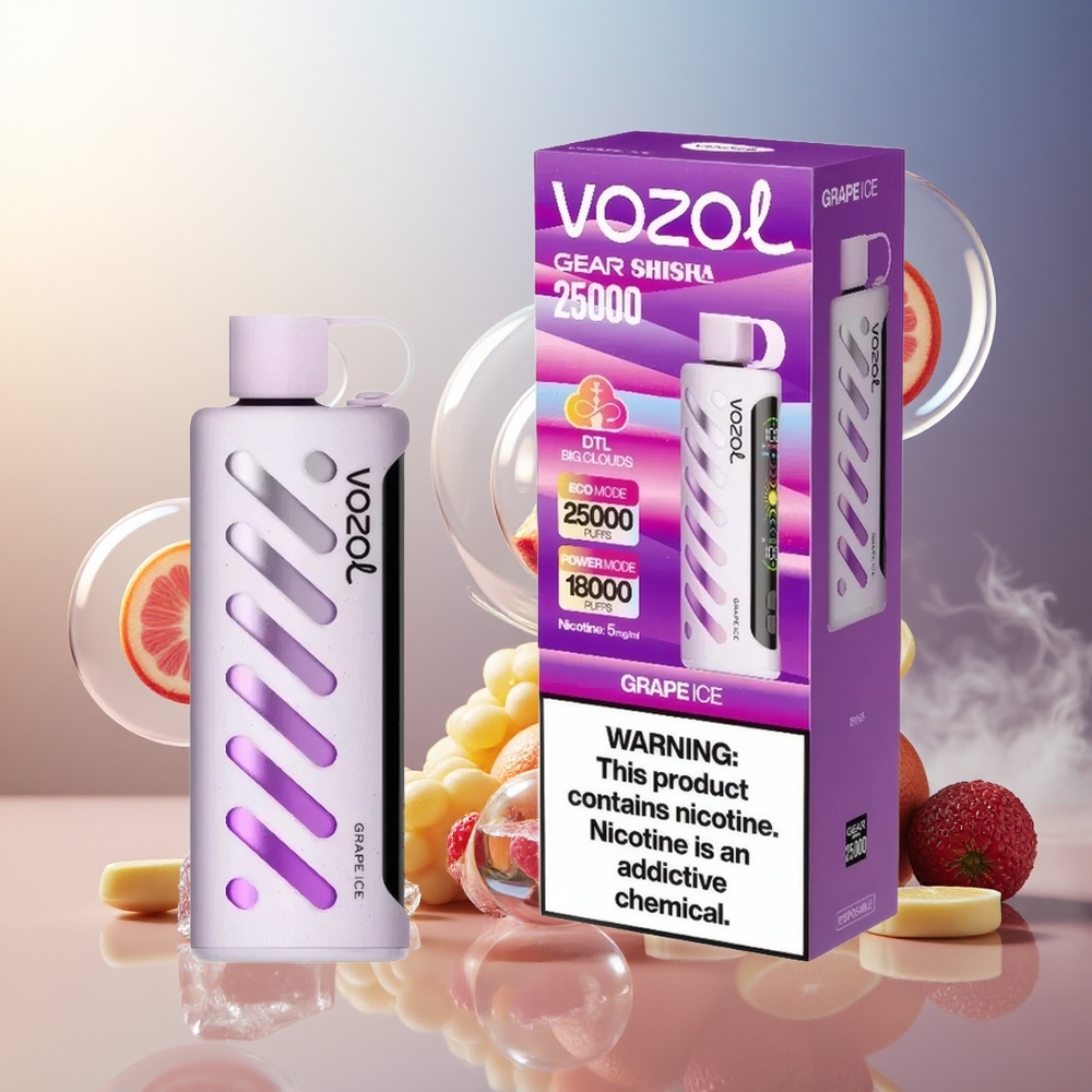 Partihandel Sverige VOZOL Gear Shisha 25000 Puffs Dual Mesh Druvis ICE