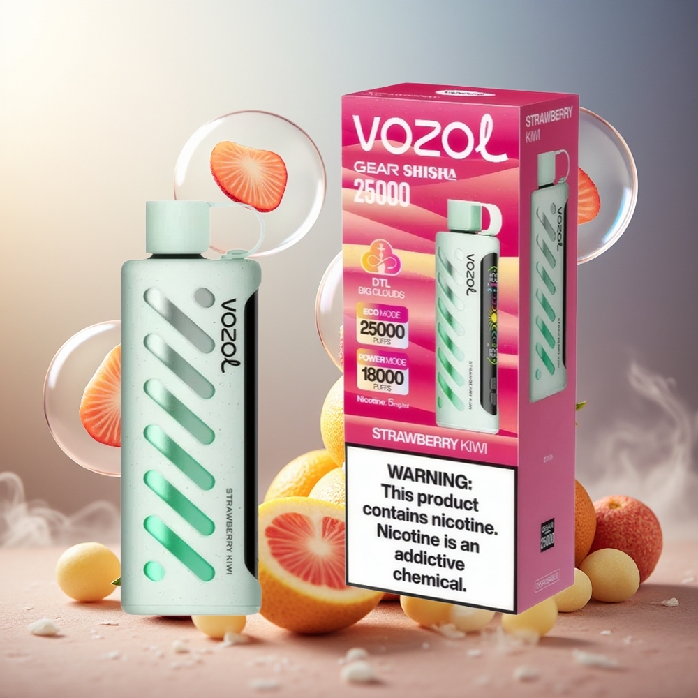 Partihandel Sverige VOZOL Gear Shisha 25000 Puffs Dual Mesh Jordgubb Kiwi