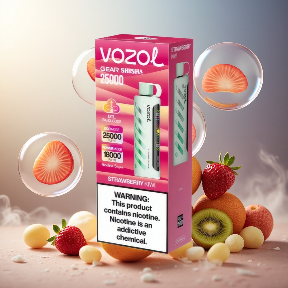 Partihandel Sverige VOZOL Gear Shisha 25000 Puffs Dual Mesh Jordgubb Kiwi