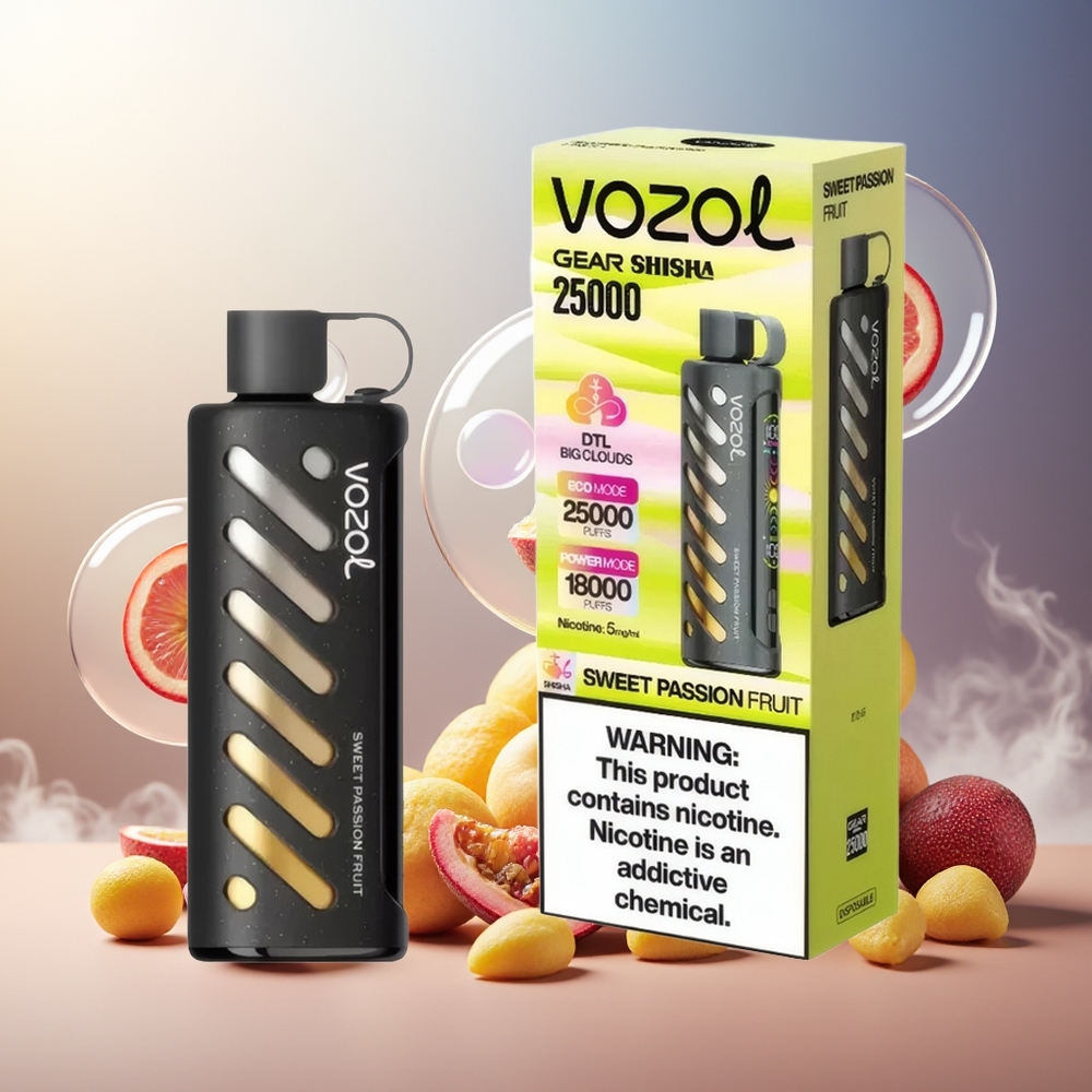 Partihandel Sverige VOZOL Gear Shisha 25000 Puffs Dual Mesh Söt Passionsfrukt