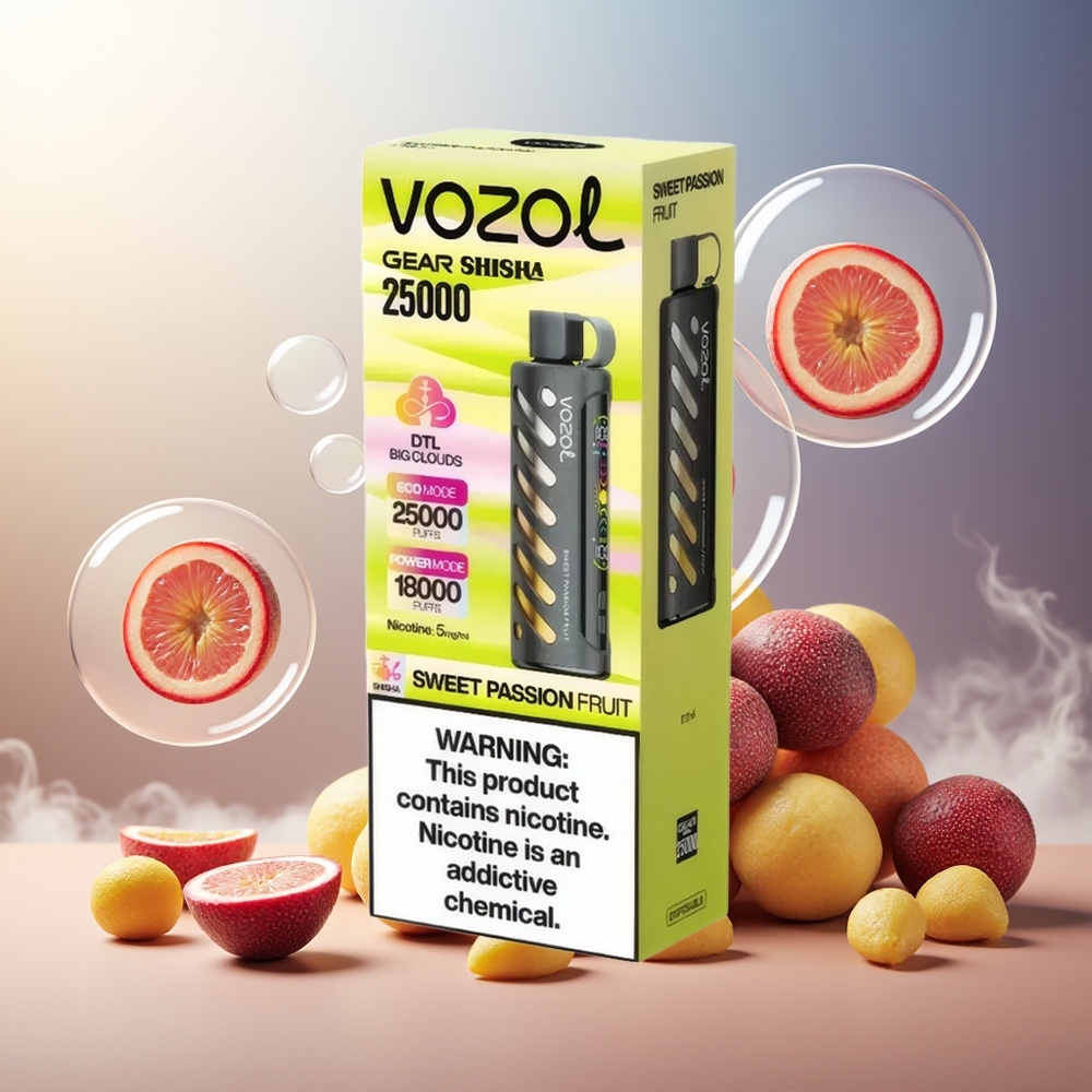 Partihandel Sverige VOZOL Gear Shisha 25000 Puffs Dual Mesh Söt Passionsfrukt