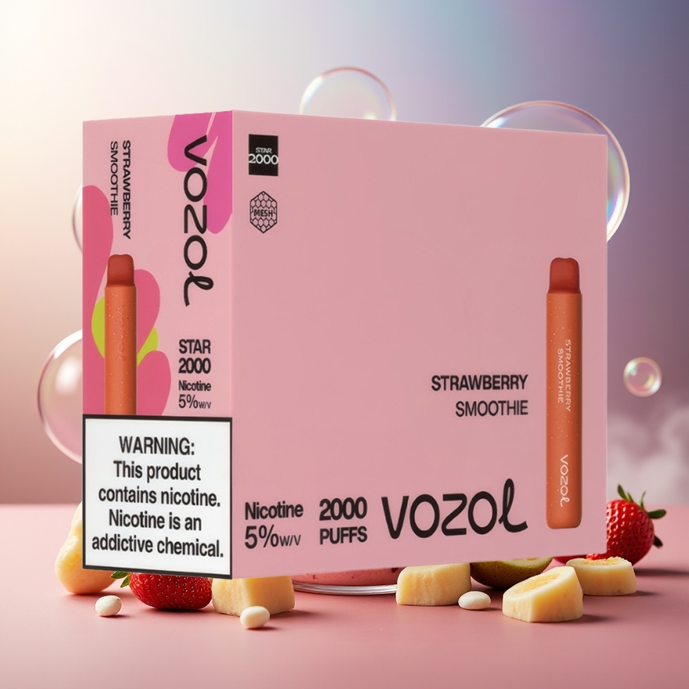 Partihandel Sverige VOZOL STAR 2000 Engångs Vape Jordgubb Smoothie 800mAh 2000 Puffar