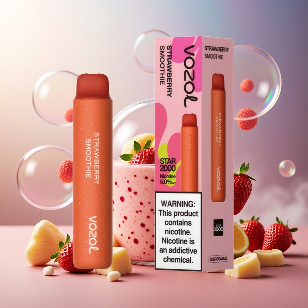 Partihandel Sverige VOZOL STAR 2000 Engångs Vape Jordgubb Smoothie 800mAh 2000 Puffar