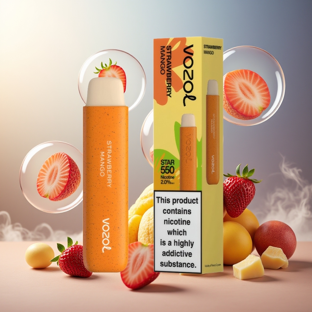 Partihandel Sverige VOZOL STAR 550 Engångs Vape Jordgubb Mango 2ML 550 Puffar