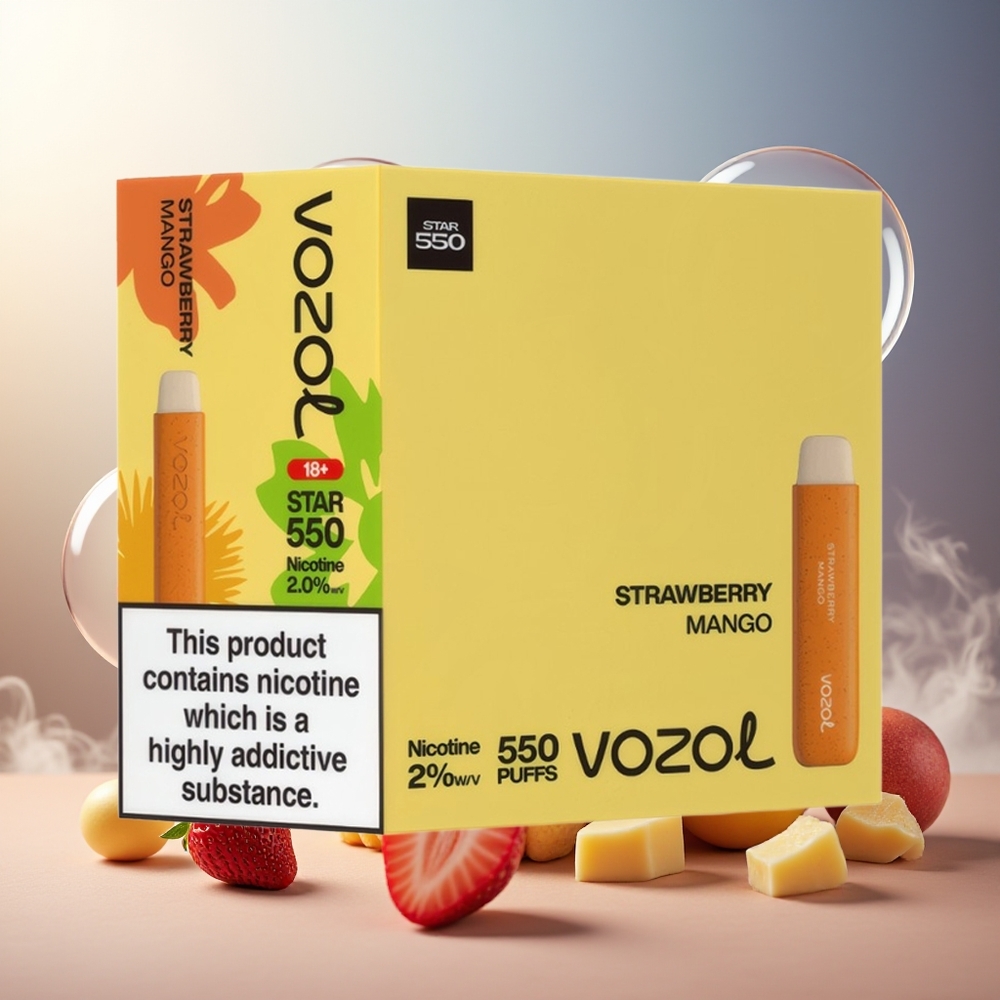 Partihandel Sverige VOZOL STAR 550 Engångs Vape Jordgubb Mango 2ML 550 Puffar