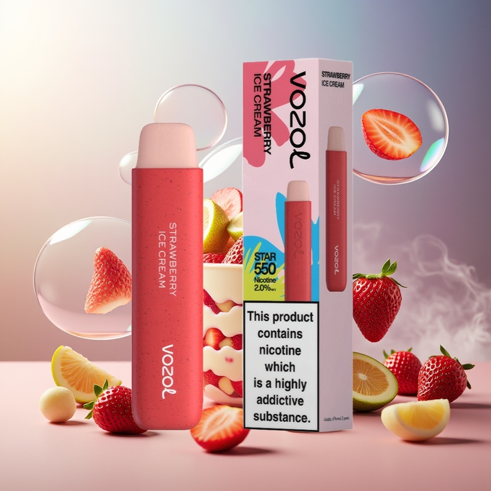 Partihandel Sverige VOZOL STAR 550 Nedbrytbar 2ML 450mAh Jordgubbglass