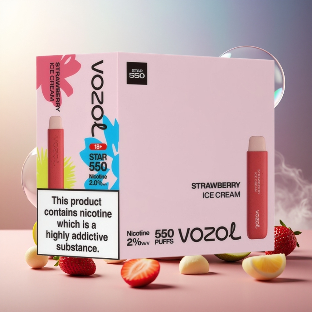 Partihandel Sverige VOZOL STAR 550 Nedbrytbar 2ML 450mAh Jordgubbglass